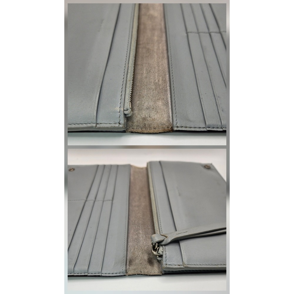 Celine Paris Grey Leather Bifold Long Wallet Made in Italy Suede Lining - Picture 8 of 12